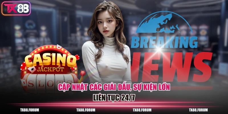 Cập nhật các giải đấu, sự kiện lớn liên tục 24/7